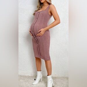 Maternity- knit midi bodycon dress